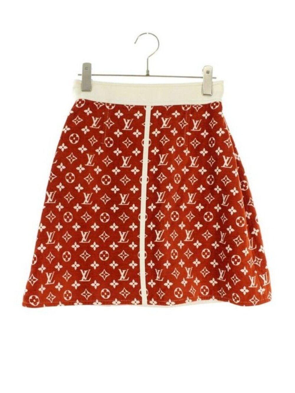 Louis Vuitton Silk Blend Monogram All Over Pattern Skirt